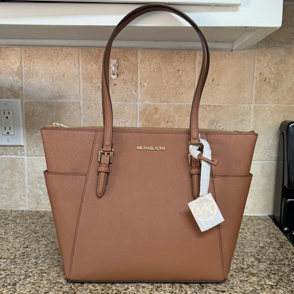 Michael Kors Charlotte Large Saffiano Leather Tote Bag - Picture 1 of 9